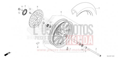 FRONT WHEEL CMX500AR de 2024
